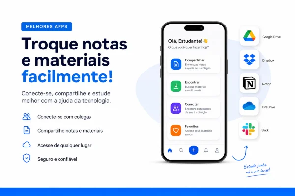 apps troca de notas materiais alunos